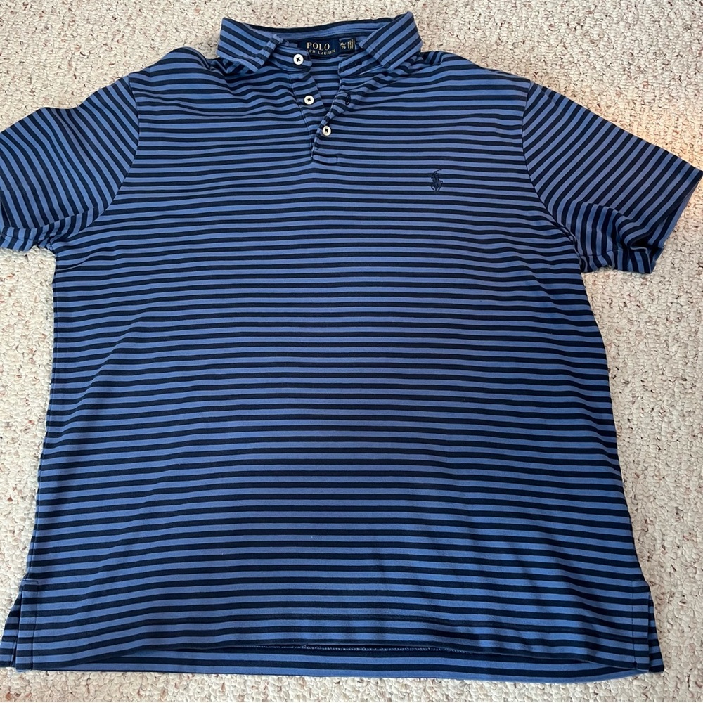 Polo by Ralph Lauren Men's Blue Striped Shirt XL